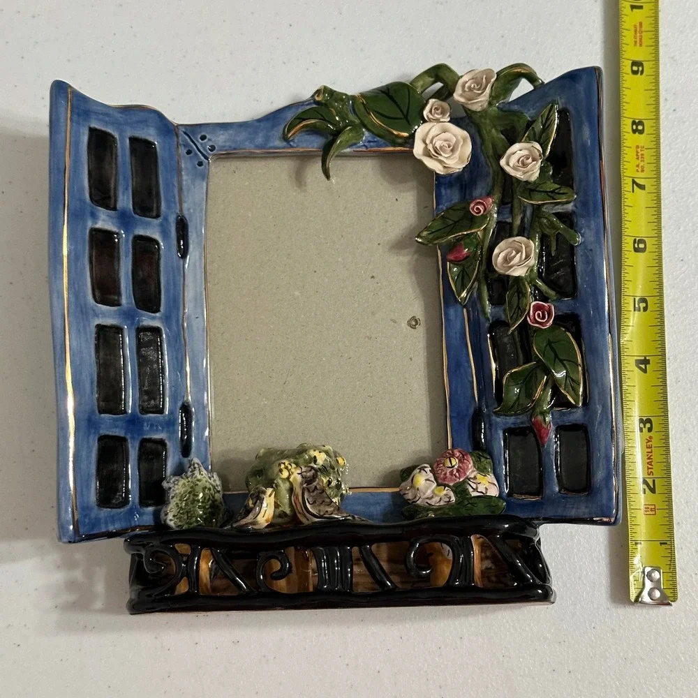 VTG Blue Sky Clayworks Heather Goldminc Balcony Window Photo Frame Musical Works